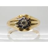 An 18ct gold diamond ring of estimated approx 0.15cts, finger size R, weight 5.6gms Condition