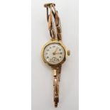 A 9ct gold ladies vintage Texa wristwatch diameter of the dial approx 2.2cm, weight including