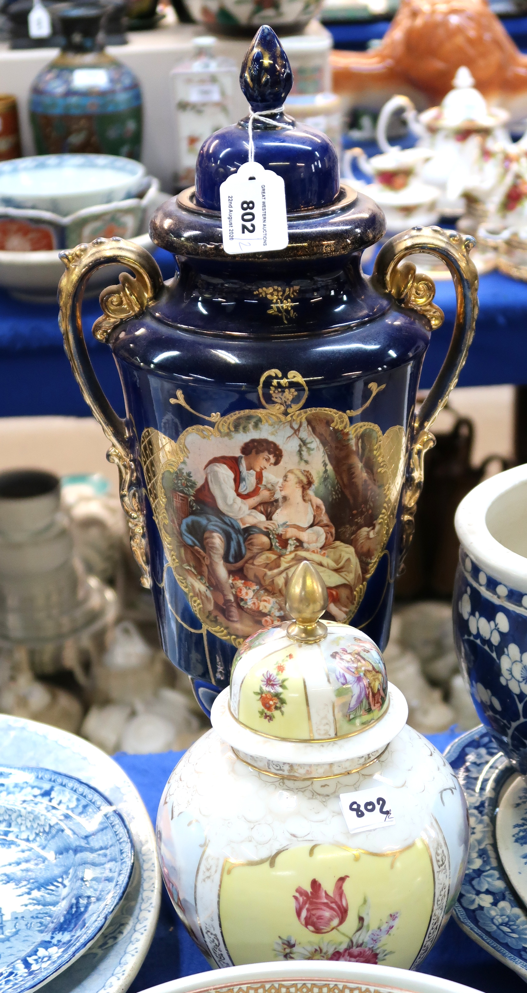 A large decorative jar and another Condition Report: Available upon request