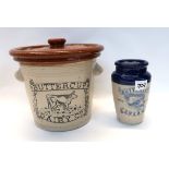 Buttercup Dairy Co pot and cover and a cream jar Condition Report: Available upon request
