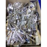 A box of assorted loose cutlery Condition Report: Available upon request