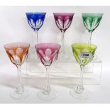 A set of six Moser harlequinn flashed and cut drinking glasses Condition Report: Available upon