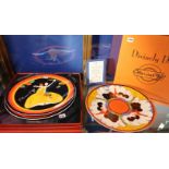 After Clarice Cliff a Wedgwood Divinely Deco tazza and a pair of Limited Edition Age of Jazz