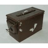 A metal ammunition box, 30cm long Condition Report: Available upon request