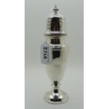 A silver sugar castor, Birmingham 1933, 20cm high, 155gms Condition Report: Available upon request