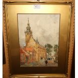 JAMES GARDEN LAING R.S.W Veere Town Hall, signed, watercolour, 34 x 24cm Condition Report: Available