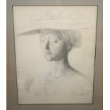 AFTER BROCKHURST Portrait head and shoulders, signed, pencil, 38 x 29cm Condition Report: