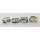 Four silver Sheila Fleet enamelled rings sizes K, K1/2 x 2 and L Condition Report: No condition