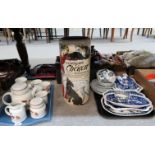 A Royal Doulton Fieldflower coffee set and assorted blue and white transfer printed pottery