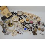 A pair of hair earring drops, items by Miracle and other vintage costume jewellery Condition Report: