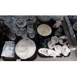 Assorted Aynsley Cottage Garden pieces, crystal tumblers etc Condition Report: No condition report
