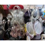 A collection of glass basket vases Condition Report: Available upon request