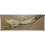 ALEXANDER FRASER RSA, RSW Bothwells Peacock, oil on card, 20 x 57cm Condition Report: Available upon
