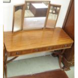 A mahogany dressing table with triple mirror, 132cm high x 122cm wide x 51cm deep Condition