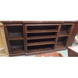 An oak breakfront open bookcase, 122cm high x 224cm wide x 40cm deep Condition Report: Available