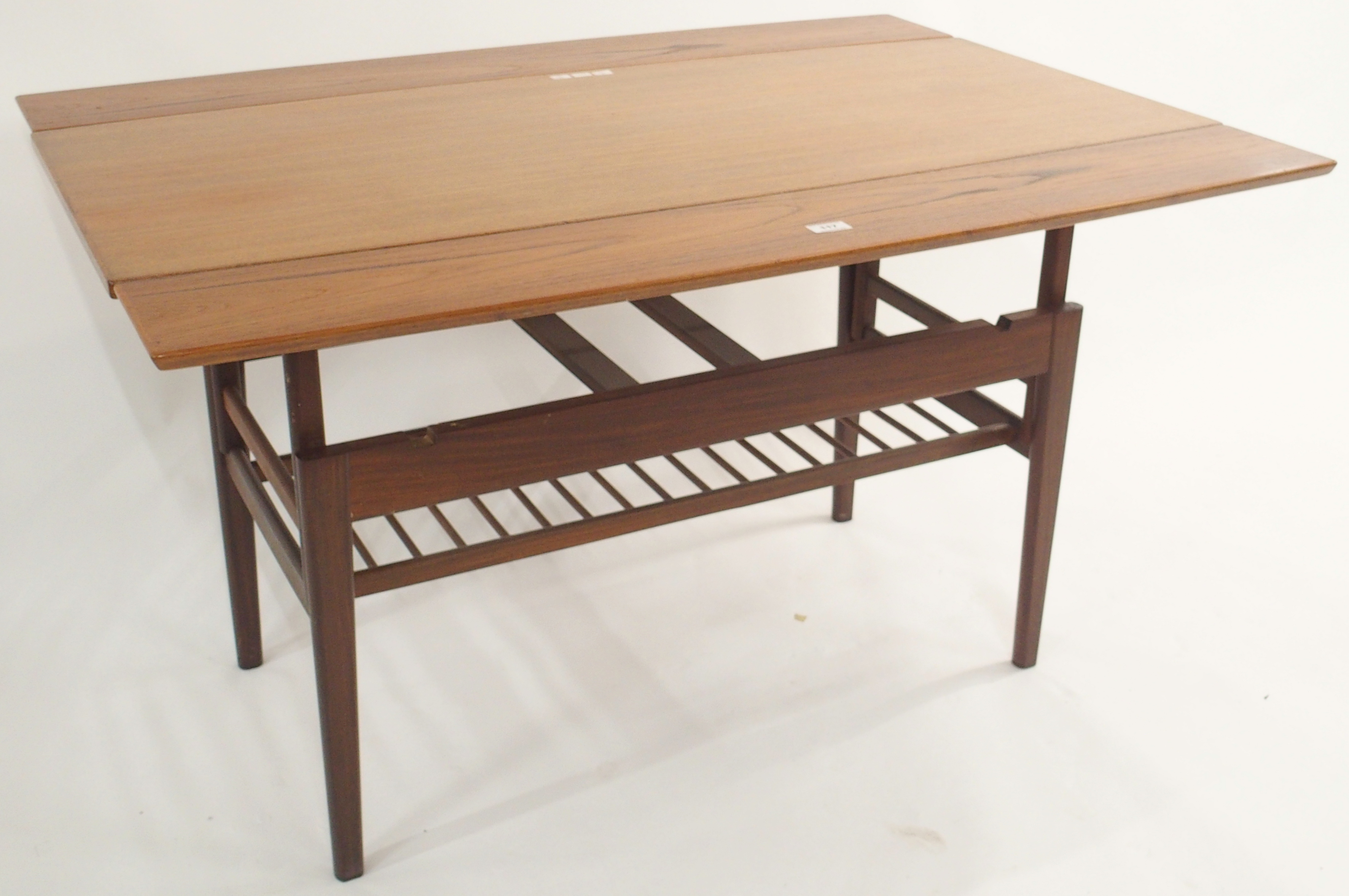 A mid-Century Danish metamorphic teak table and a teak nest of three tables (2) Condition Report: - Image 2 of 3