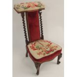 A Victorian mahogany prayer chair Condition Report: Available upon request