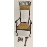 A mahogany chair with pierced back (def) Condition Report: Available upon request