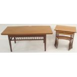 A mid-Century Danish metamorphic teak table and a teak nest of three tables (2) Condition Report:
