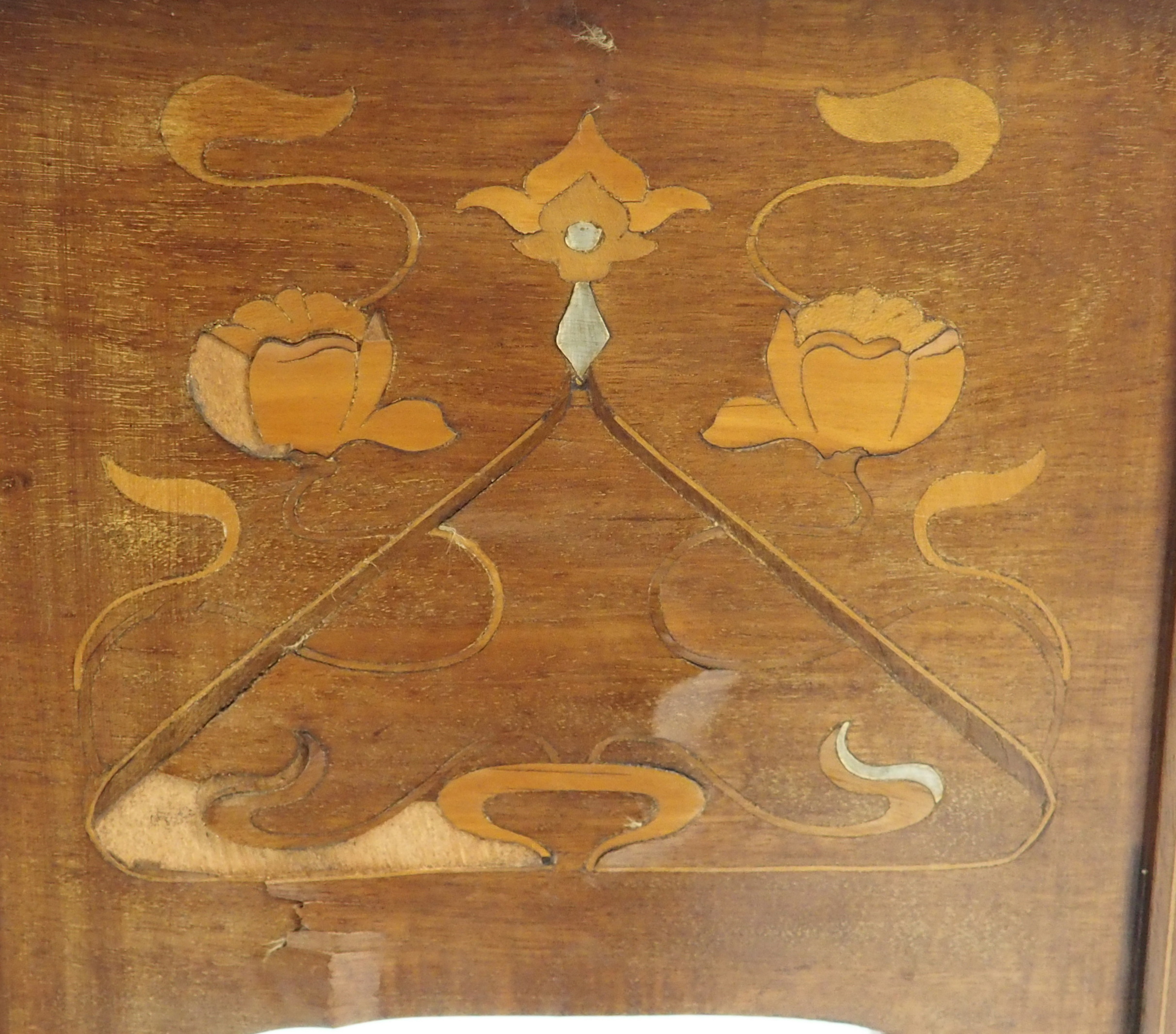 An Art Nouveau inlaid mahogany plant stand, 109cm high Condition Report: Available upon request - Image 2 of 2