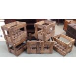 Six vintage wooden beer crates, Etabl E Devroey Leuven I. G. 1941 and a metal jug (7) Condition