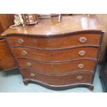 A Georgian mahogany serpentine front four drawer chest, 98cm high x 112cm wide x 60cm deep Condition
