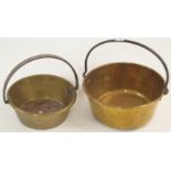 Two brass jam pans (2) Condition Report: Available upon request