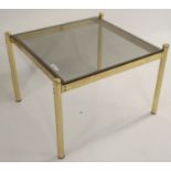 A brass and glass coffee table, 49cm high x 73cm wide x 67cm deep Condition Report: Available upon