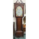A mahogany longcase clock with painted face, James Blair, Kilwinning, 208cm high Condition Report: