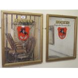 A pair of Holsten Hamburg pub mirrors, 50cm high x 41cm wide (2) Condition Report: Available upon