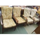 Two pairs of armchairs (4) Condition Report: Available upon request