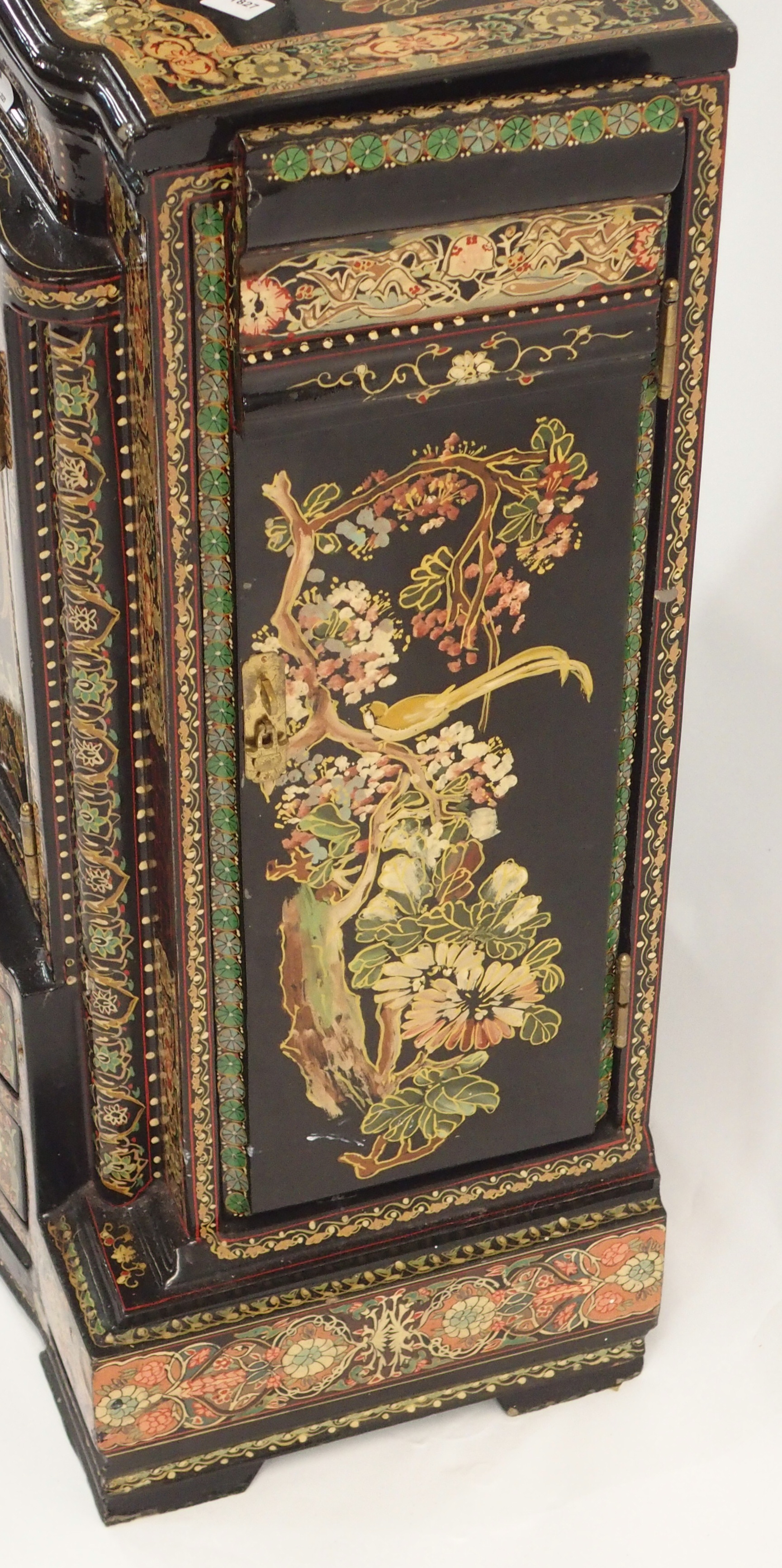 An oriental black lacquer small cabin with multiple drawers and doors, 71cm high x 46cm wide x - Image 3 of 5