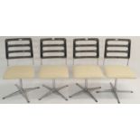 A set of four mid-Century dining chairs with vinyl seats and perspex backs (4) Condition Report: