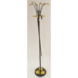 A mid-Century hat and coat stand and a walking stick (2) Condition Report: Available upon request