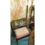 A piano stool, firescreen and a standard lamp (3) Condition Report: Available upon request