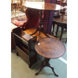 A mahogany wine table, an oval occasional table, magazine rack and an inlaid occasional table (4)