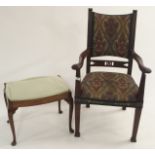 A mahogany armchair and a dressing stool (2) Condition Report: Available upon request