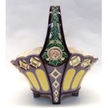 An Eichwald pottery basket, shape number 7997/2, glazed in colours Condition Report: Available