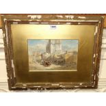 DAVID GREEN Fishing boats, signed, watercolour, 25 x 35cm and EDWARD A GOODALL Toledo, signed,