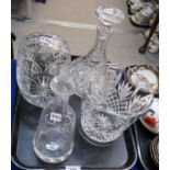 A Waterford crystal ice bucket, a crystal ships decanter and other items Condition Report: Available