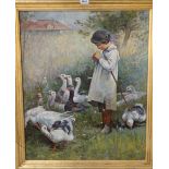 L S The Goose Boy, oil on canvas, 73 x 59cm Condition Report: Available upon request