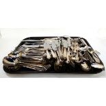 A part silver plated cutlery set, loose Condition Report: Available upon request