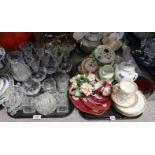 Assorted drinking glass, Chintz plate, teawares etc Condition Report: No condition report