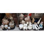 Japanese eggshell teaset, Heathcote China coffeewares an Edwardian teaset, figures etc Condition