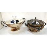 A lot comprising two silver plated soup tureens (2) Condition Report: Available upon request