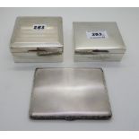 A lot comprising two silver cigarette boxes, London 1925 and 1965, one inscribed "to Max from Anne