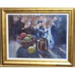 JOHN D HENDERSON Still life, signed, oil on board, 45 x 60cm Condition Report: Available upon
