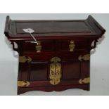 A modern jewellery cabinet in the Chinese style, 34cm and a modern box (2) Condition Report: