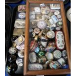 Assorted trinket boxes including Limoges, in a bijouterie cabinet, 40cm x 23cm Condition Report: