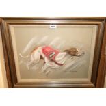 ELIZABETH HOWIE MCCRINDLE Racing greyhound, signed, pastel, 36 x 48cm Condition Report: Available